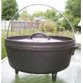 cast iron 3-leg camping dutch oven pot